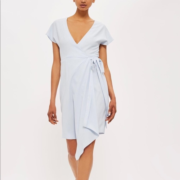 Topshop Dresses & Skirts - Asymmetric Hem Wrap Topshopight blue dress